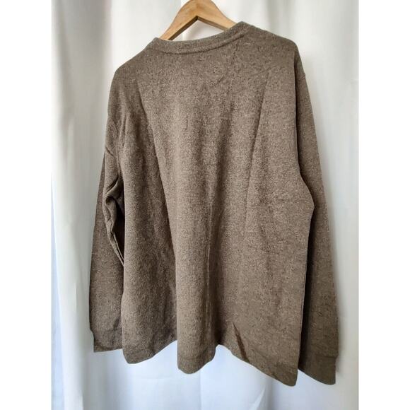 Method Men's X-Large Heather Brown Cotton Blend Henley Shirt Long Sleeve - Picture 2 of 11